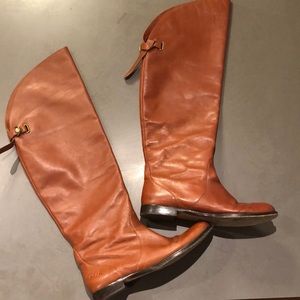 Coach Tall Leather Over-the-Knee Boots in Cognac